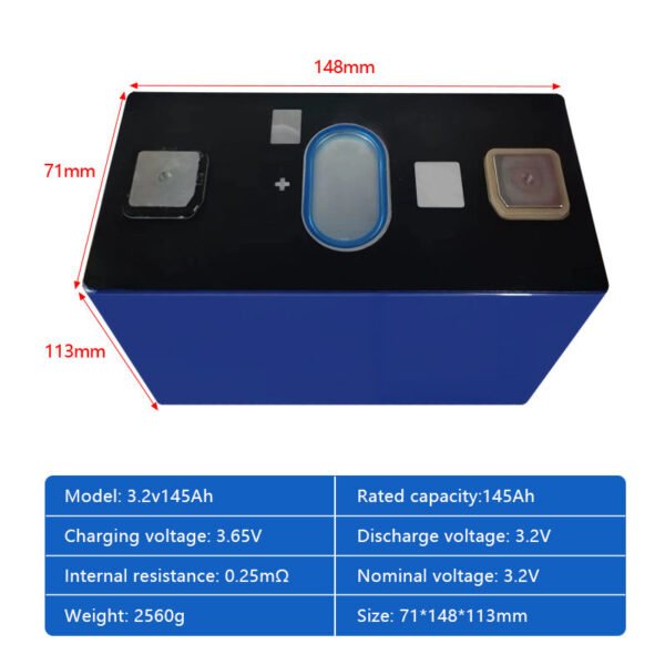 3.2V 145Ah Lifepo4 Battery REPT  Rechargeable Lithium Iron Phosphate Cell for Home Solar Energy Storage - Image 2